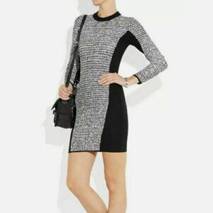 Alexander Wang Long Sleeve Tweed Panel Sweater Dress Size Medium
